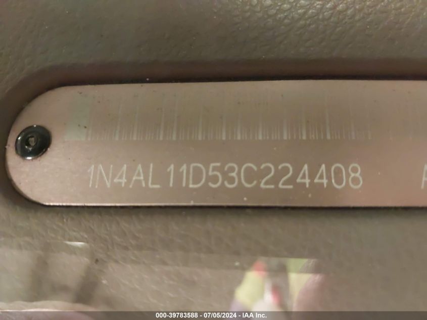 2003 Nissan Altima 2.5 S VIN: 1N4AL11D53C224408 Lot: 39783588