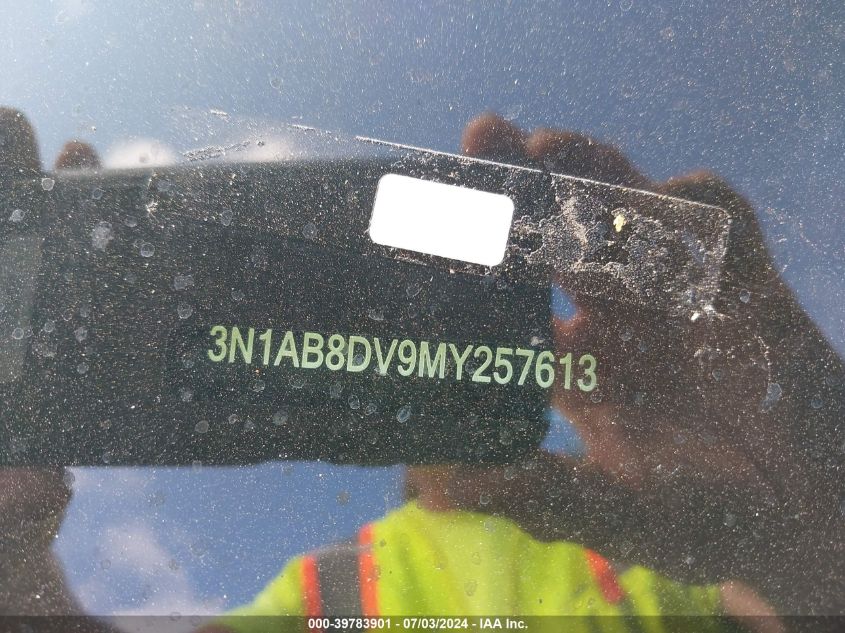 2021 Nissan Sentra Sr VIN: 3N1AB8DV9MY257613 Lot: 39783901