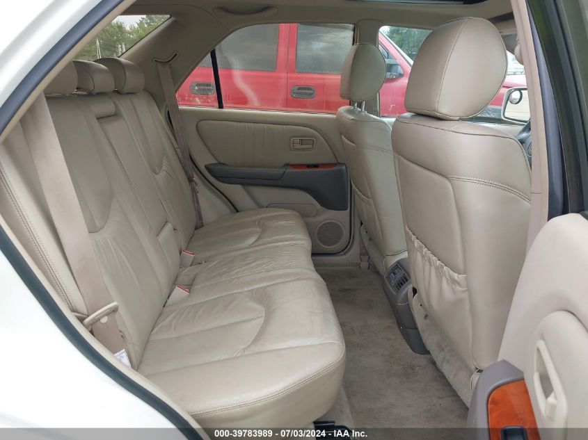 1999 Lexus Rx 300 VIN: JT6HF10U9X0079826 Lot: 39783989