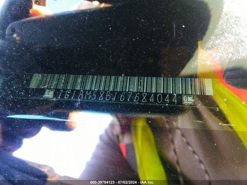 2006 Chevrolet Cobalt Ss VIN: 1G1AM58B167684044 Lot: 39784123
