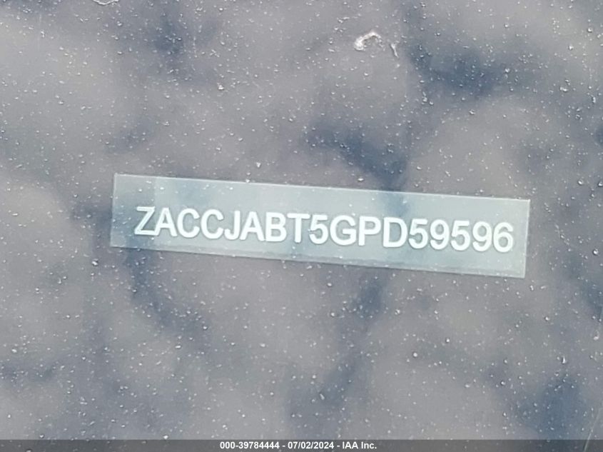 2016 Jeep Renegade Latitude VIN: ZACCJABT5GPD59596 Lot: 39784444