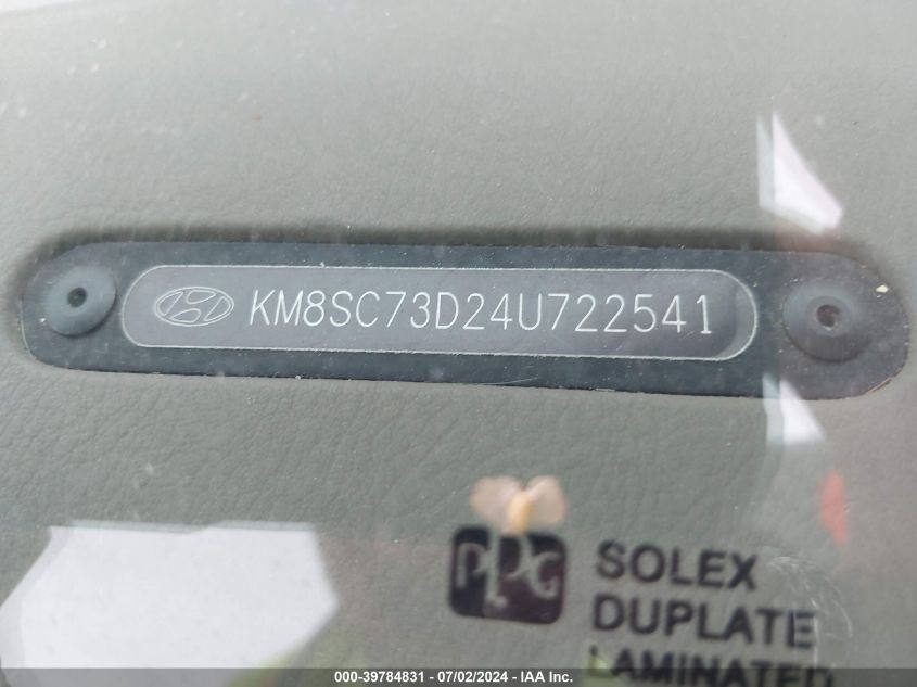 2004 Hyundai Santa Fe Gls VIN: KM8SC73D24U722541 Lot: 39784831