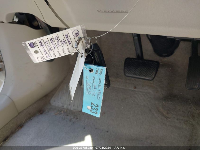 2010 Toyota Prius Ii VIN: JTDKN3DU2A0153263 Lot: 39785080