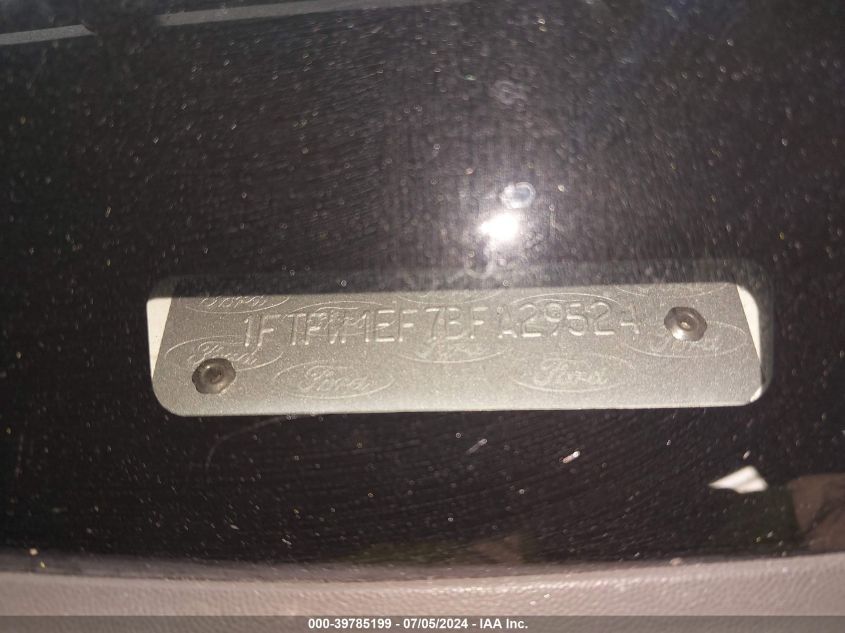 2011 Ford F-150 Lariat VIN: 1FTFW1EF7BFA29524 Lot: 39785199