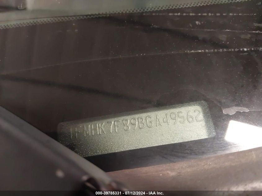 2011 Ford Explorer Limited VIN: 1FMHK7F89BGA49562 Lot: 39785331