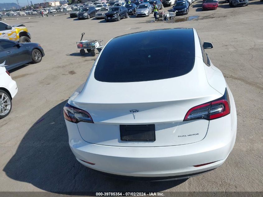 2023 Tesla Model 3 Long Range Dual Motor All-Wheel Drive VIN: 5YJ3E1EB8PF591527 Lot: 39785354