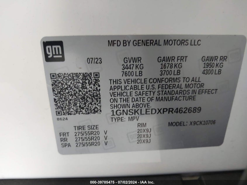 2023 CHEVROLET TAHOE 4WD COMMERCIAL FLEET - 1GNSKLEDXPR462689