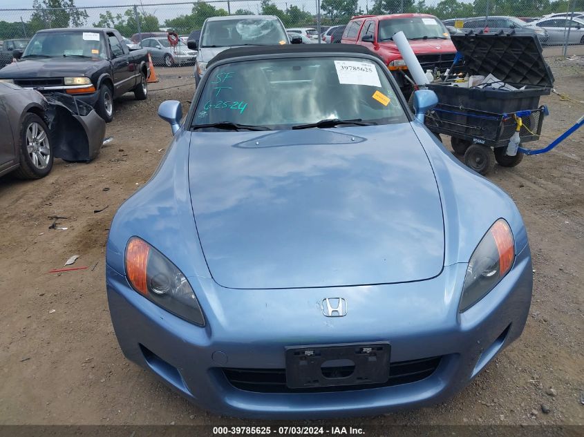 2002 Honda S2000 VIN: JHMAP11492T002255 Lot: 39785625