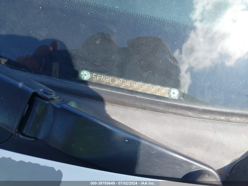 2009 Honda Odyssey Lx VIN: 5FNRL38249B039209 Lot: 39785649