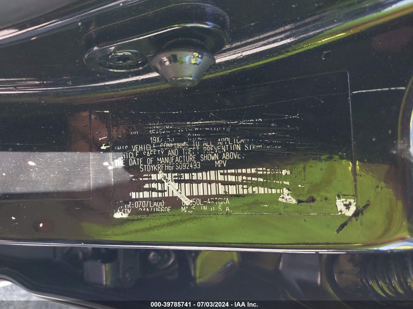 2015 TOYOTA HIGHLANDER LIMITED/LTD PLATINUM - 5TDYKRFH6FS092493