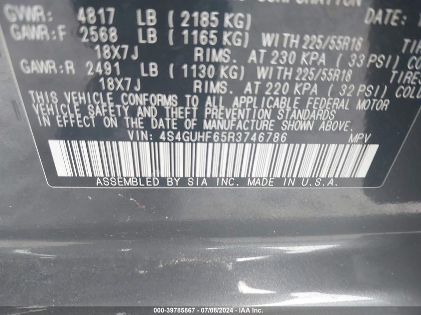 VIN 4S4GUHF65R3746786 2024 SUBARU CROSSTREK SPORT