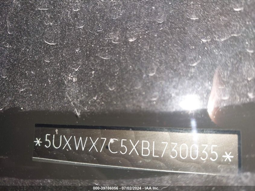 2011 BMW X3 xDrive35I VIN: 5UXWX7C5XBL730035 Lot: 39786056