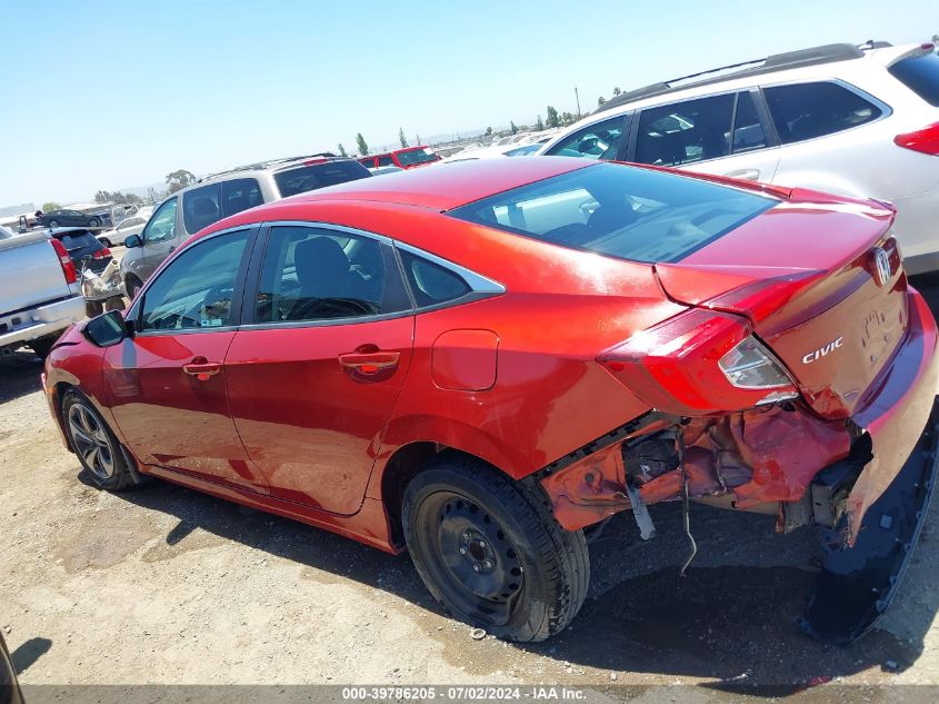 2020 Honda Civic Lx VIN: 19XFC2F62LE203475 Lot: 39786205