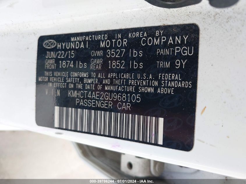 2016 HYUNDAI ACCENT SE - KMHCT4AE2GU968105