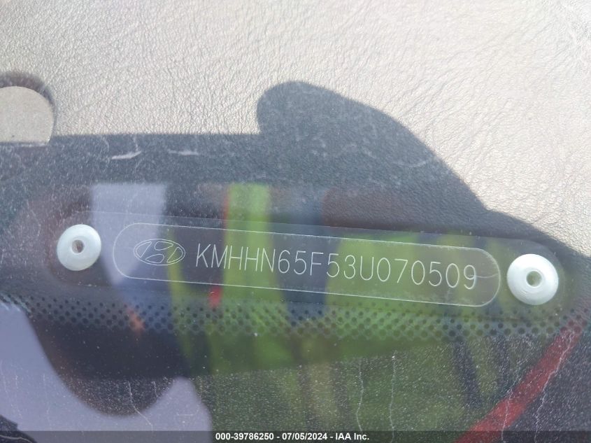 2003 Hyundai Tiburon Gt V6 VIN: KMHHN65F53U070509 Lot: 39786250