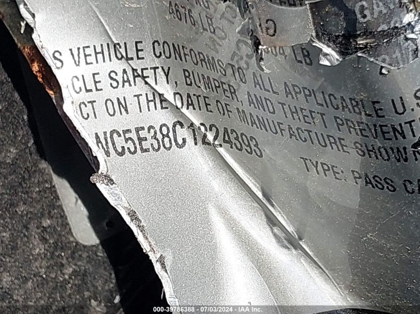 2012 Chevrolet Impala Ltz VIN: 2G1WC5E38C1224393 Lot: 39786388