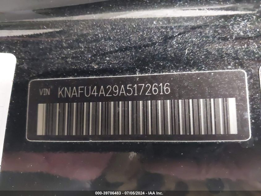 2010 Kia Forte Ex VIN: KNAFU4A29A5172616 Lot: 39786483