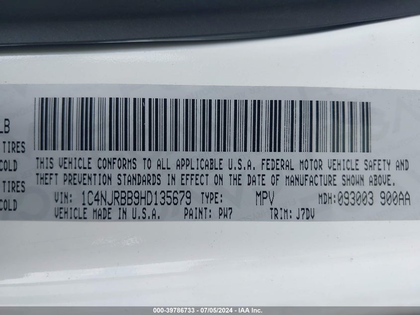 2017 JEEP PATRIOT 75TH ANNIVERSARY EDITION 4X4 - 1C4NJRBB9HD135679