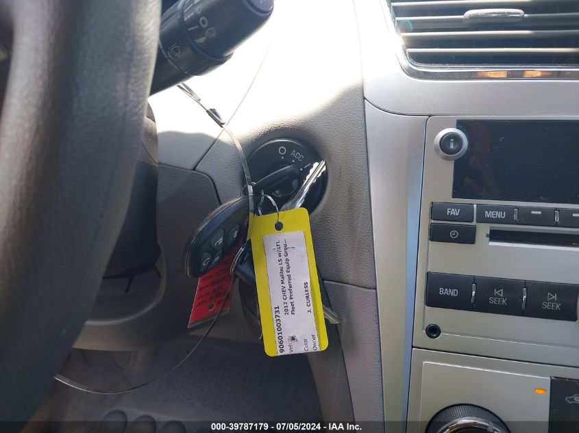 2012 Chevrolet Malibu 1Lt VIN: 1G1ZC5E09CF380311 Lot: 39787179