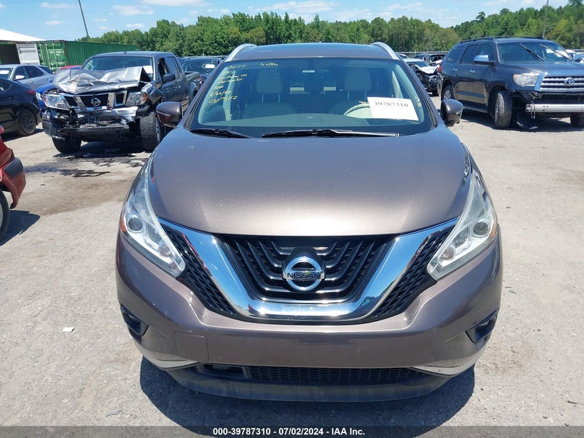 2015 Nissan Murano Sl VIN: 5N1AZ2MG5FN235112 Lot: 39787310
