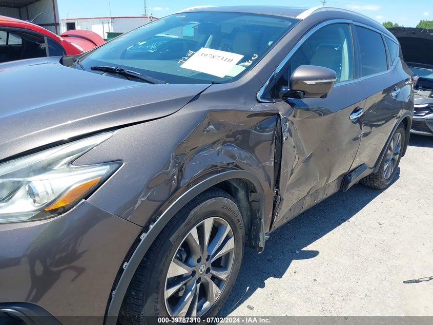 2015 Nissan Murano Sl VIN: 5N1AZ2MG5FN235112 Lot: 39787310