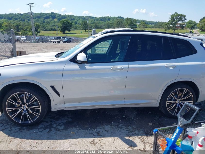 2022 BMW X3 Sdrive30I VIN: 5UX43DP06N9J26273 Lot: 39787312