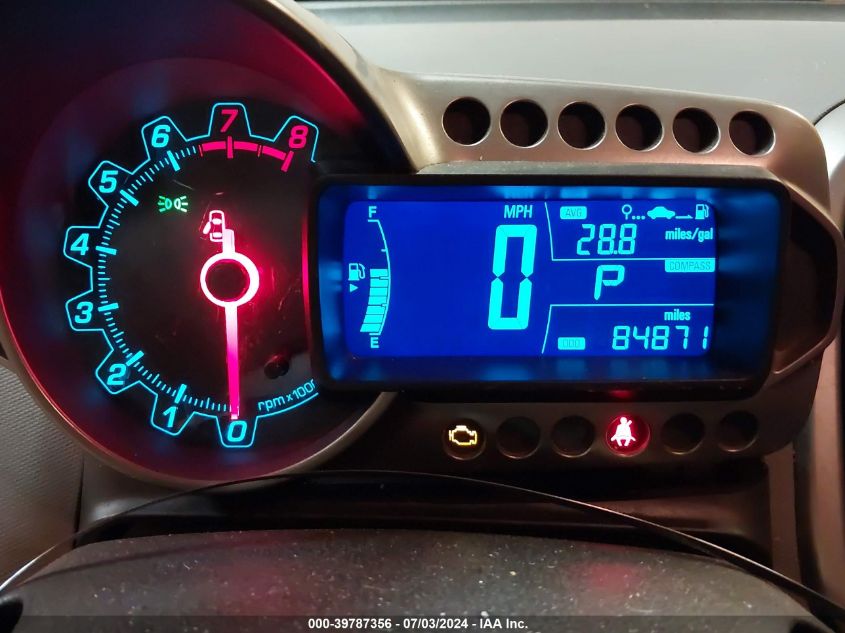 2012 Chevrolet Sonic Lt VIN: 1G1JC6SH5C4178817 Lot: 39787356