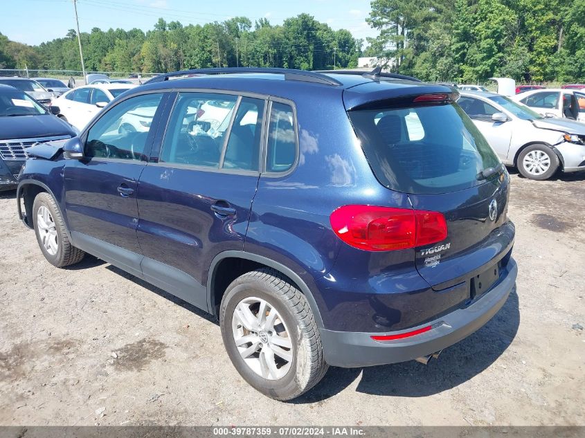 2015 Volkswagen Tiguan S VIN: WVGBV7AXXFW589185 Lot: 39787359