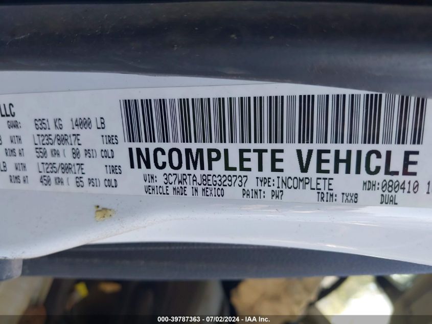 2014 Ram 3500 Tradesman VIN: 3C7WRTAJ8EG329737 Lot: 39787363