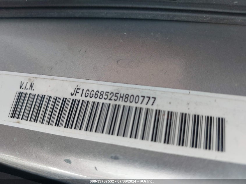 2005 Subaru Impreza Outback Sport/Outback Spc VIN: JF1GG68525H800777 Lot: 39787532