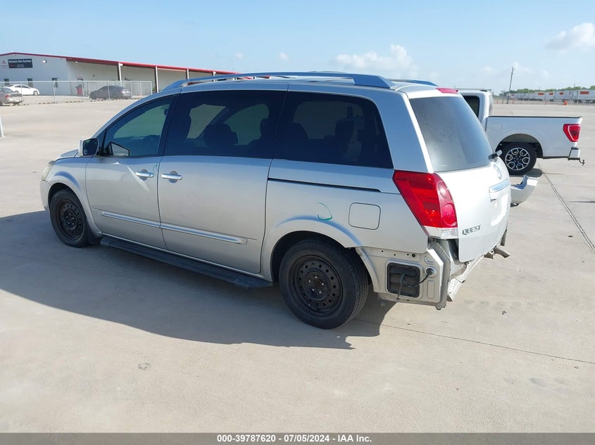 2007 Nissan Quest 3.5 Sl VIN: 5N1BV28U87N124104 Lot: 39787620