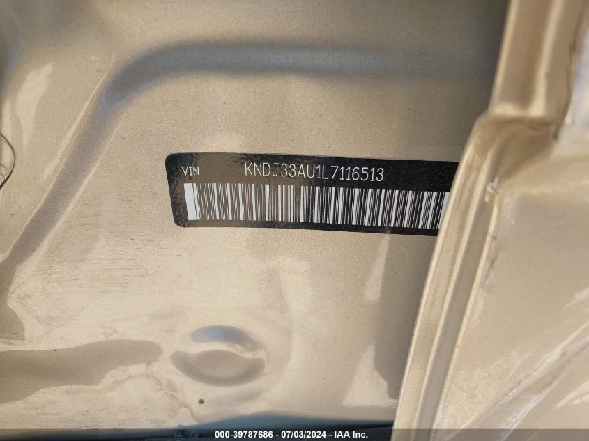 2020 Kia Soul Ex VIN: KNDJ33AU1L7116513 Lot: 39787686