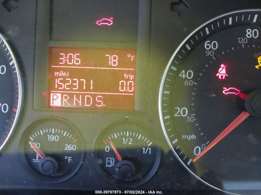 2009 Volkswagen Jetta S VIN: 3VWJZ71K79M156434 Lot: 39787873