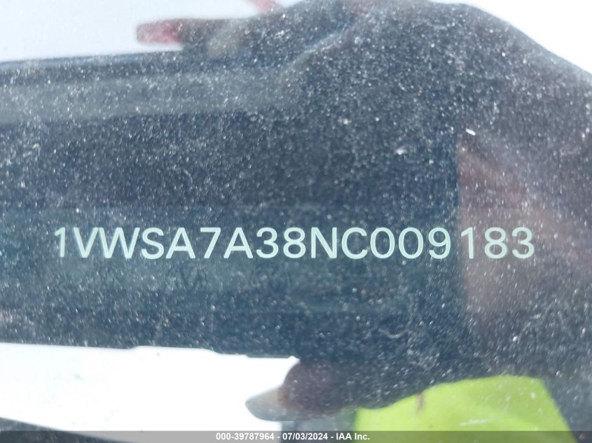2022 Volkswagen Passat Se VIN: 1VWSA7A38NC009183 Lot: 39787964