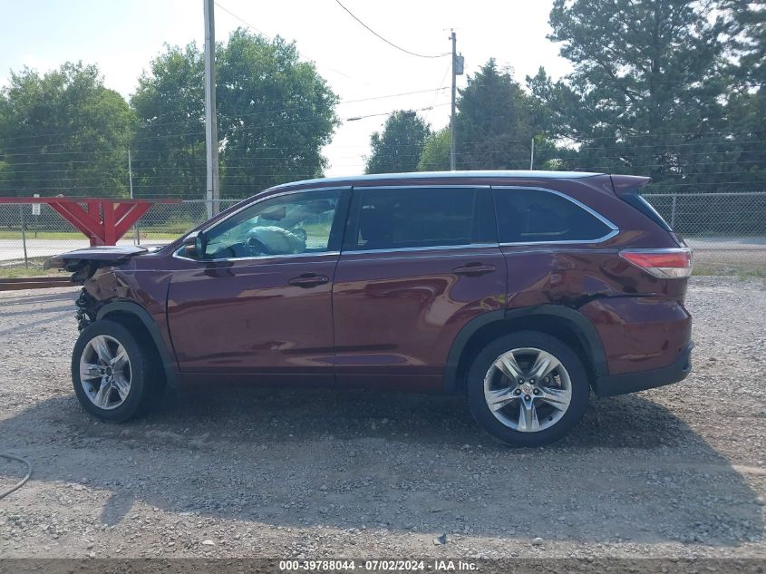 2015 Toyota Highlander Limited Platinum V6 VIN: 5TDYKRFH3FS062688 Lot: 39788044