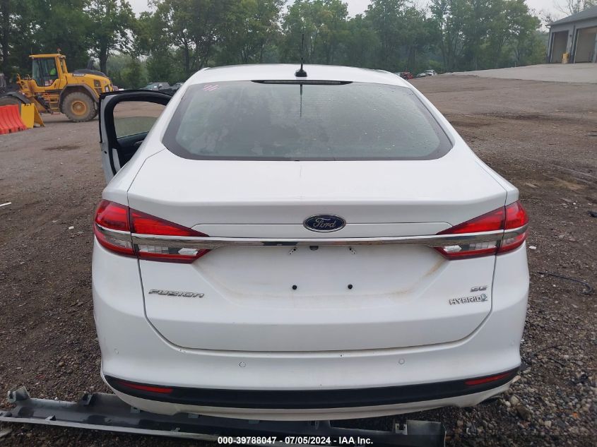 2018 Ford Fusion Hybrid Se VIN: 3FA6P0LU6JR172092 Lot: 39788047