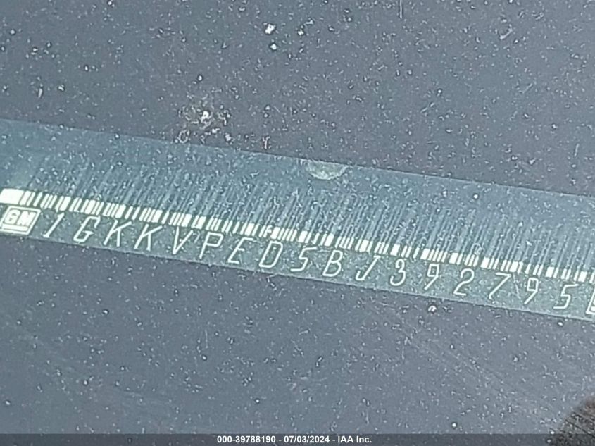 2011 GMC Acadia Sle VIN: 1GKKVPED5BJ392795 Lot: 39788190