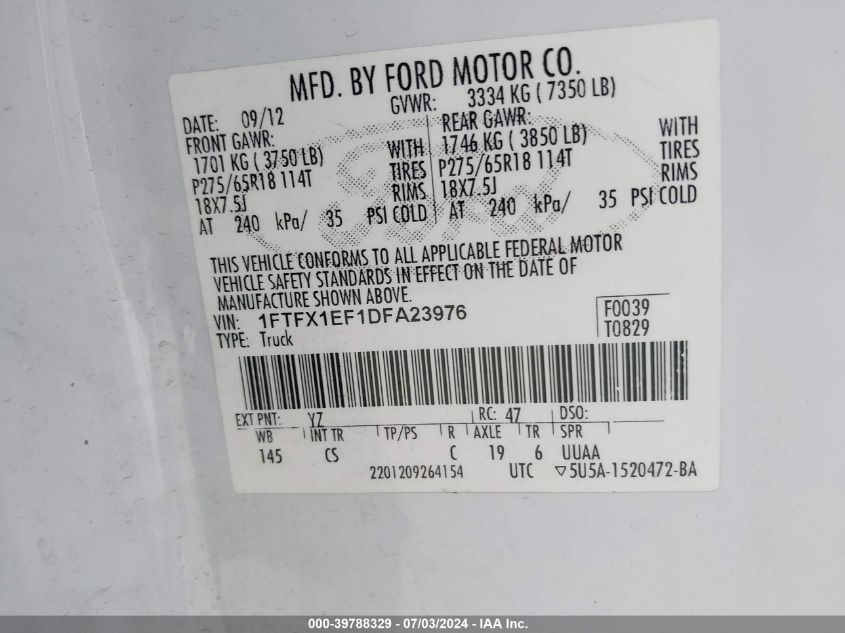 2013 FORD F-150 STX - 1FTFX1EF1DFA23976