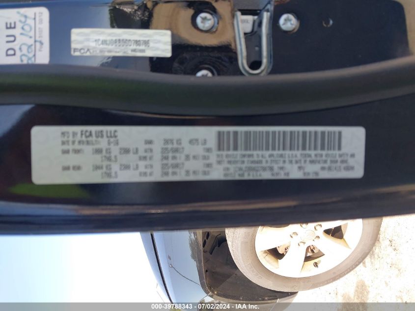 2016 Jeep Compass Sport VIN: 1C4NJDBB0GD780786 Lot: 39788343