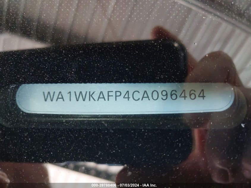 2012 Audi Q5 3.2 Premium VIN: WA1WKAFP4CA096464 Lot: 39788406