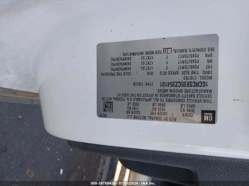 2012 Chevrolet Silverado 1500 Lt VIN: 1GCRCSE05CZ354101 Lot: 39788426