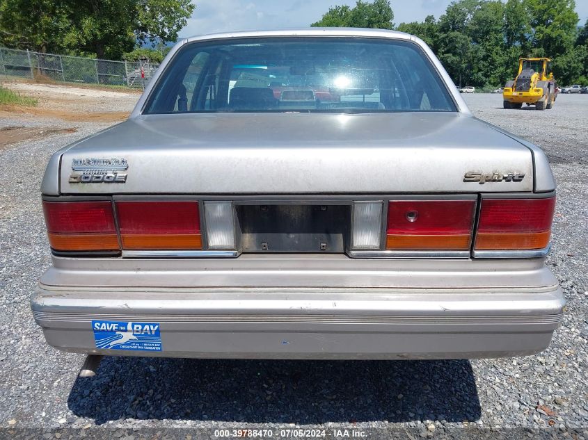 1992 Dodge Spirit VIN: 1B3XA4631NF289349 Lot: 39788470