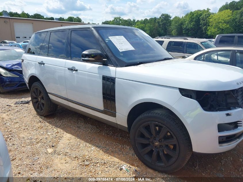 2016 Land Rover Range Rover 3.0L V6 Turbocharged Diesel Hse Td6 VIN: SALGS2KFXGA255449 Lot: 39788474