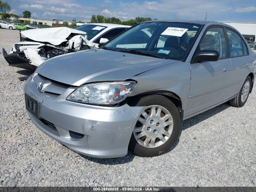 2005 Honda Civic Lx VIN: 2HGES16575H593224 Lot: 39788537