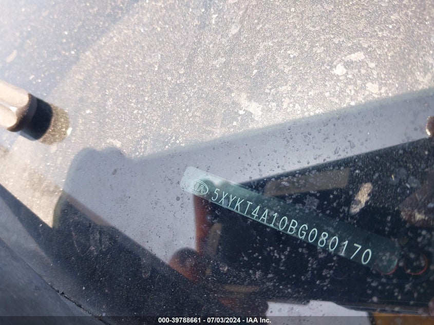 2011 Kia Sorento Lx VIN: 5XYKT4A10BG080170 Lot: 39788661