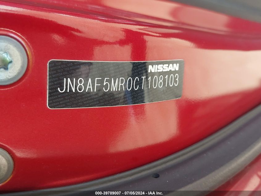2012 Nissan Juke Sv VIN: JN8AF5MR0CT108103 Lot: 39789007
