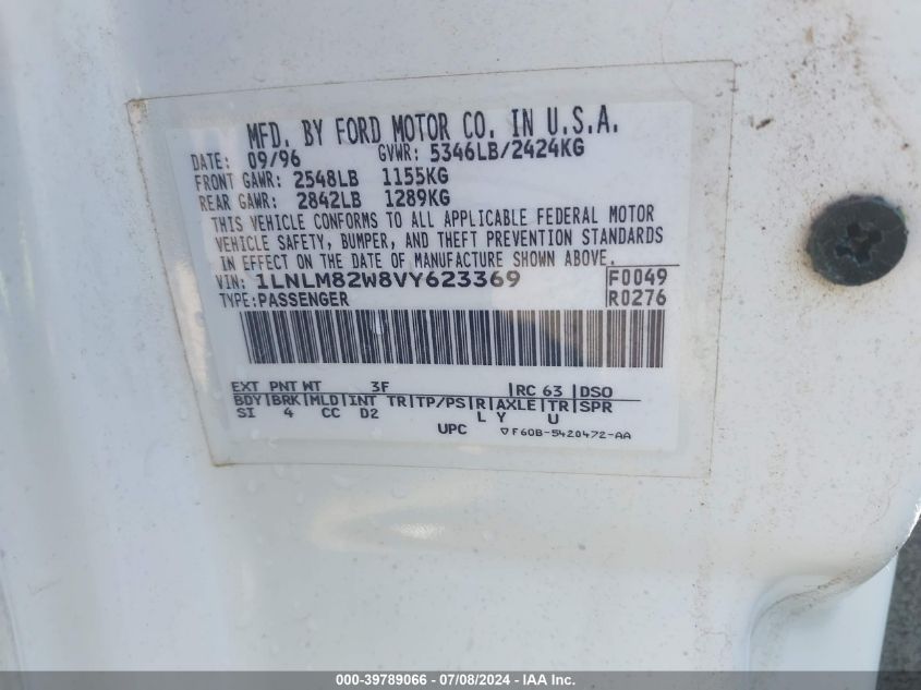 1997 Lincoln Town Car Signature VIN: 1LNLM82W8VY623369 Lot: 39789066