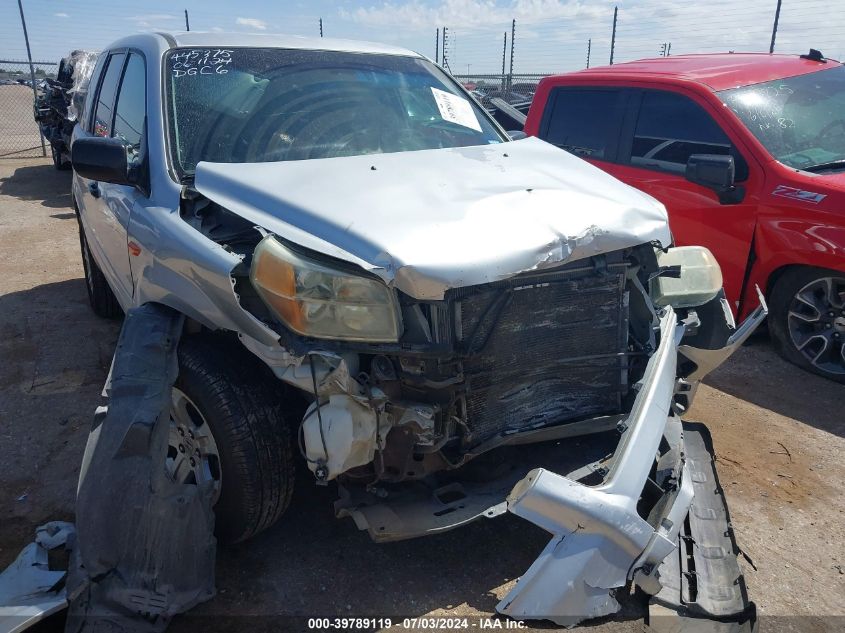 2006 Honda Pilot Lx VIN: 2HKYF18116H557323 Lot: 39789119