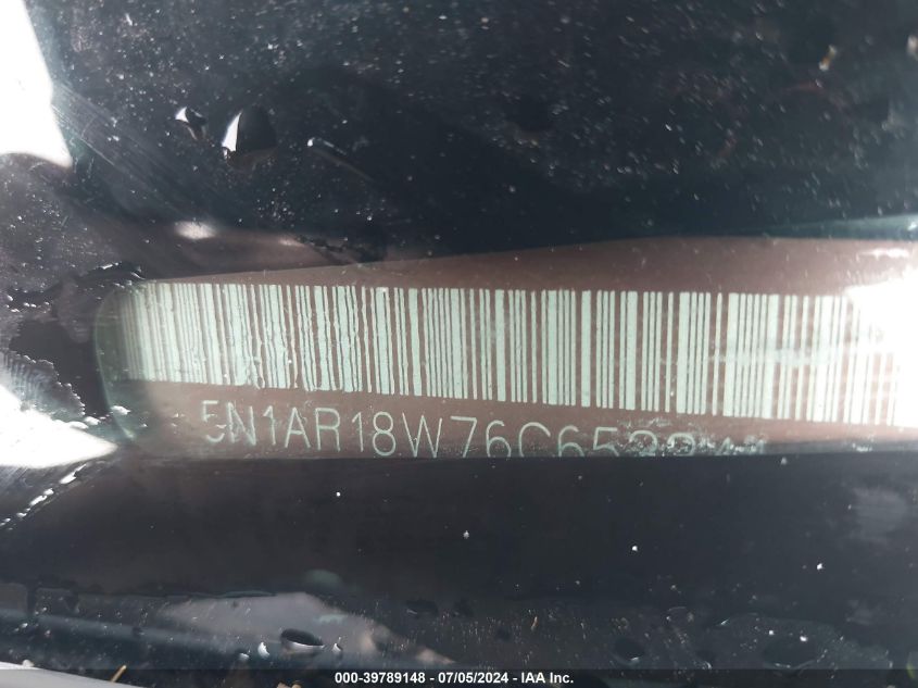 2006 Nissan Pathfinder Se VIN: 5N1AR18W76C653341 Lot: 39789148