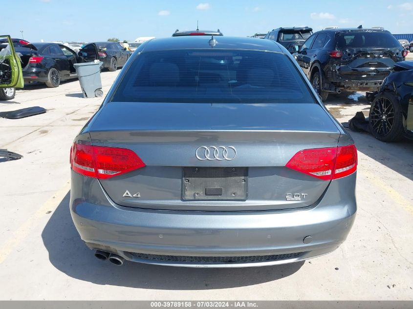 2012 Audi A4 2.0T Premium VIN: WAUFFAFL7CA058263 Lot: 39789158